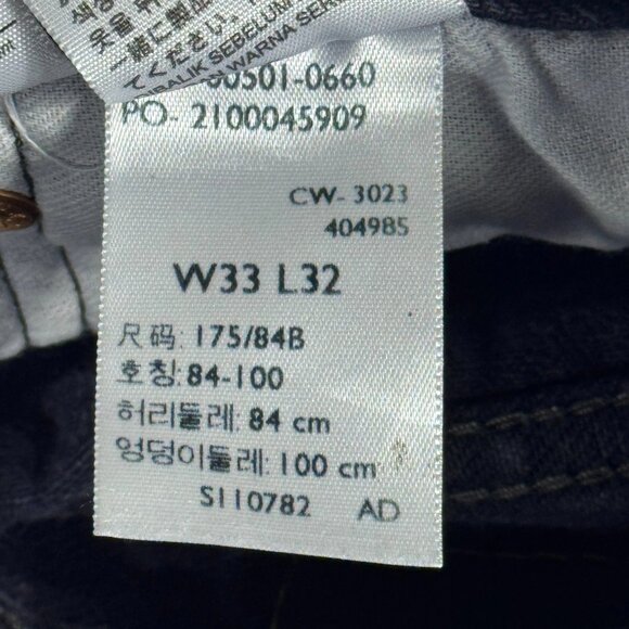 Levi’s 501 Mens Straight Leg Jeans Black Denim 5-Pocket Outdoor Size 33x32 - Picture 14 of 16